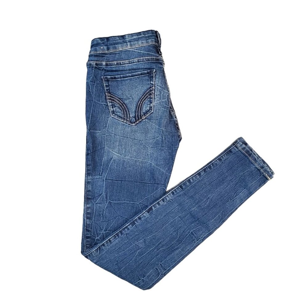 Hollister Women's Super Skinny Jeans Size 1R W25 L31 Mid Rise Blue Denim